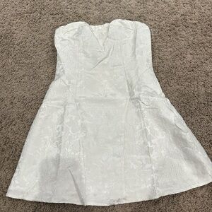 Peppermayo White Strapless Mini Dress